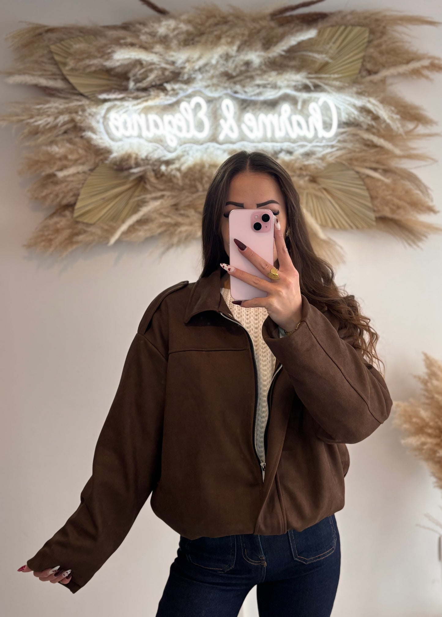 Veste suédine bomber