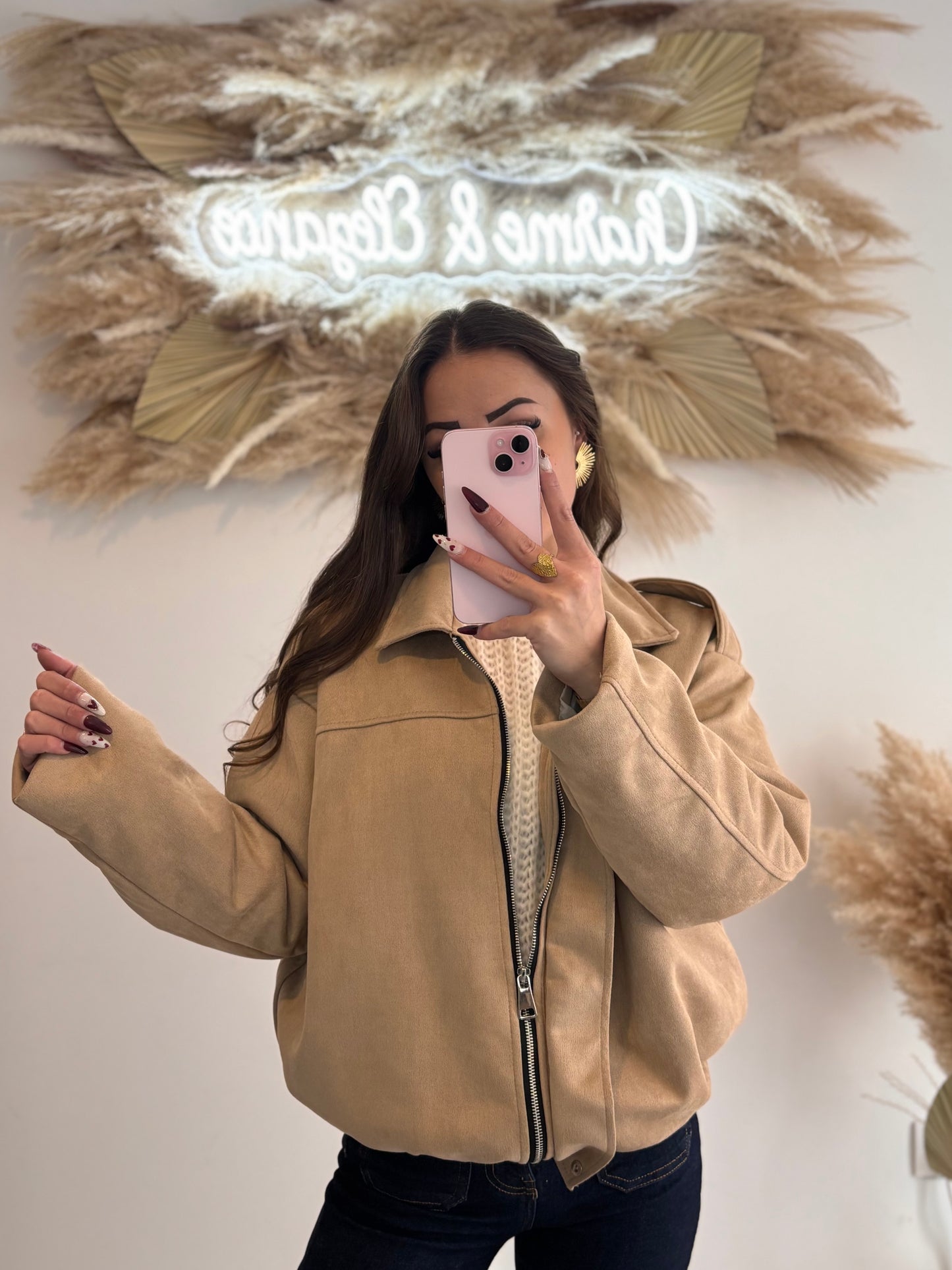 Veste suédine bomber