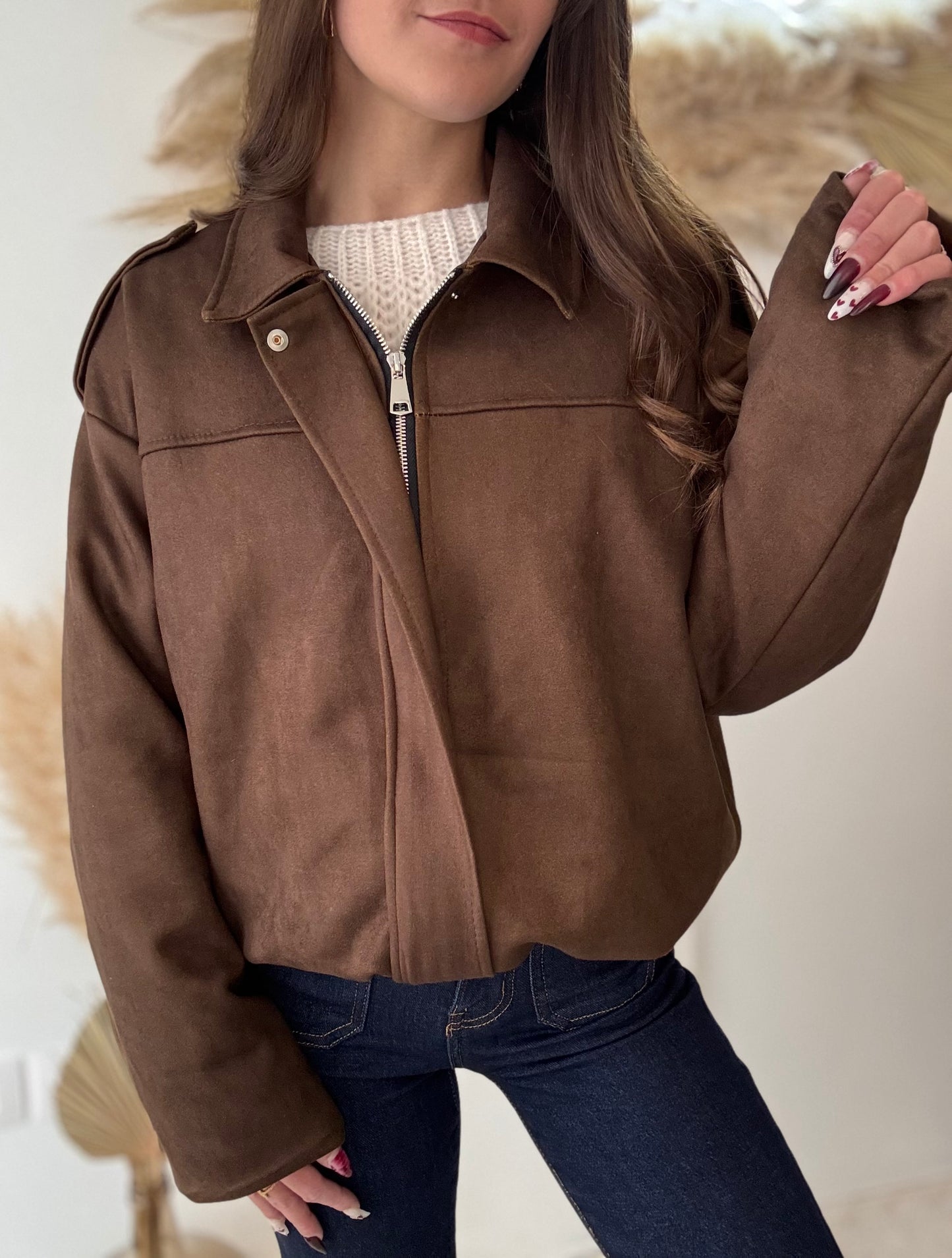 Veste suédine bomber