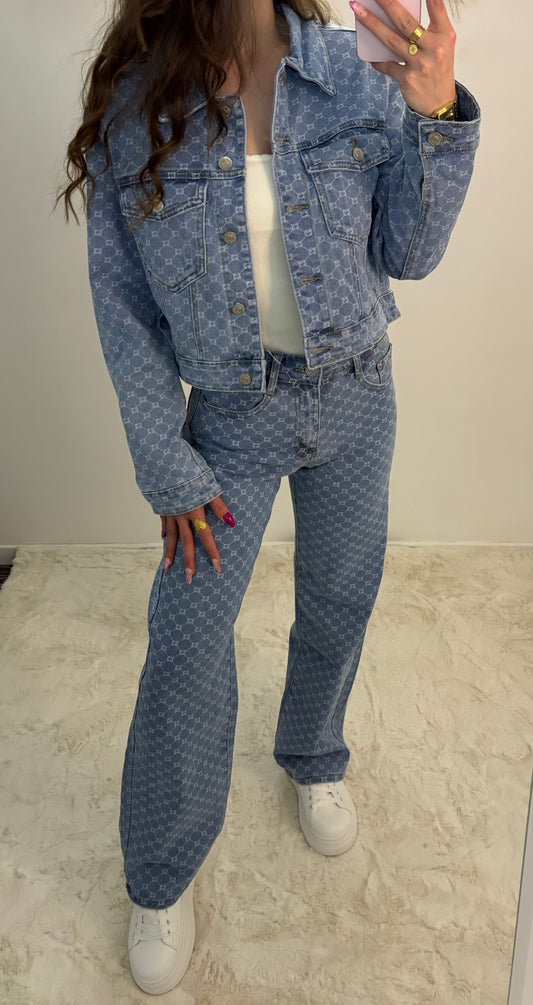 Veste en jeans motif